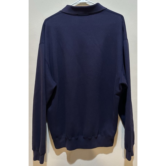 Polo Ralph Lauren VINTAGE Men's Collar Fleece Pullover Size XL‎ - Navy - Picture 6 of 6